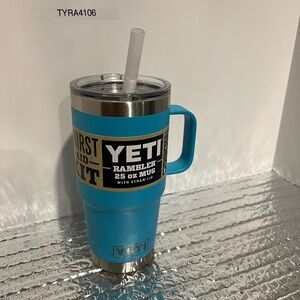YETI Rambler 25 oz Reef Blue Mug with Straw Lid